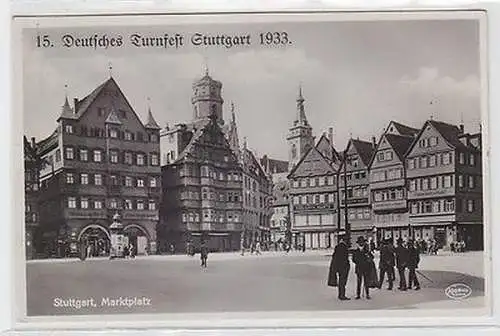 63038 Ak 15. Deutsches Turnfest Stuttgart Marktplatz 1933