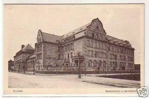 17550 Ak Durlach Gewerbeschule u. Gymnasium um 1920