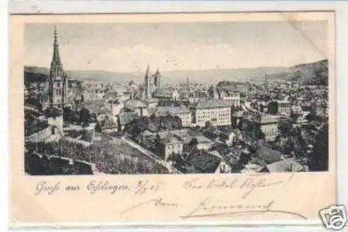 34295 Ak Gruß aus Esslingen Totalansicht 1902