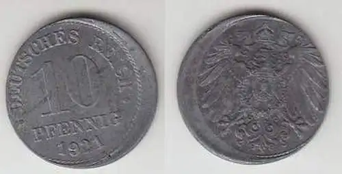 deutliche Verprägung 10 Reichspfennig 1921 Zink