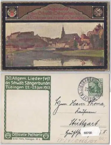 65700 DR Ganzsachen Postkarte PP27/ C186/01 30. Liederfest S.B. Tübingen 1913