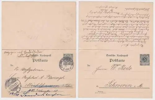 31619 DR Ganzsachen Postkarte P31b W. Rode große Gold-Lotterie Schwerin 1897