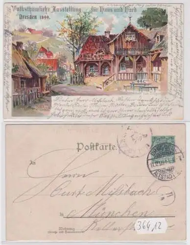 36412 DR Ganzsachen Postkarte PP9/ C85/01 Dresden Volksthümliche Ausstellung 189