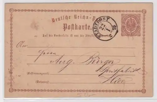 97727 DR Ganzsachen Postkarte P1 Stadtpost Dresden Rürger Spritfabrik 1875