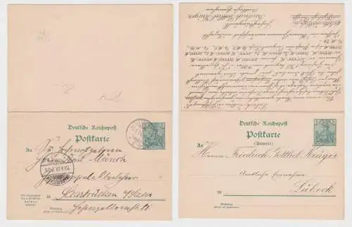 98756 Ganzsache Postkarte P54 Friedrich Gottlieb Krüger Amtl. Einnahmen Lübeck