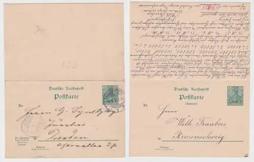 98761 Ganzsache Postkarte P54 Zudruck Wilh Frauboes Landes-Lotterie Braunschweig