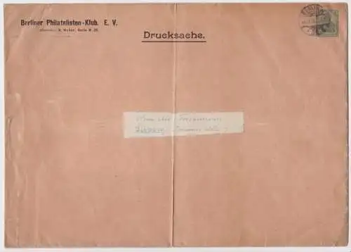 105085 Privat-Umschlag PU26/ B4 Zudruck Berliner Philatelisten-Klub E.V. 1906