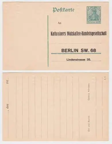 97819 DR Ganzsachen Postkarte P90 Zudruck Kathreiners Malzkaffee-Handel Berlin