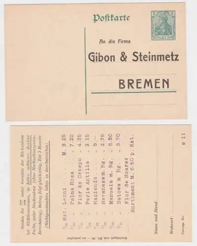 97959 DR Ganzsachen Postkarte P90 Zudruck Firma Gibon & Steinmetz Bremen