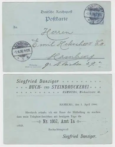 97851 Ganzsachen Postkarte P40 Zudruck Siegfried Danziger Steindruckerei Hamburg