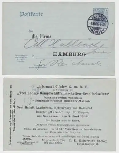 97373 DR Ganzsachen Postkarte P66F Zudruck C.E. Goltermann Succsrs. Altona 1906