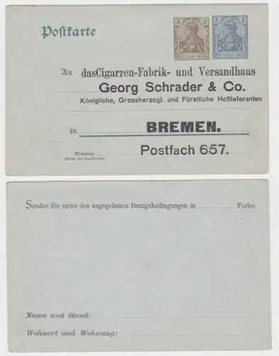 97715 DR Ganzsachen Postkarte P70 Zudruck Cigarren-Fabrik G. Schrader & Co Breme