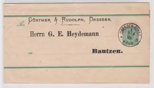 21925 DR Ganzsachen Streifband S7 G.E. Heydemann Bautzen Günther&Rudolph Dresden