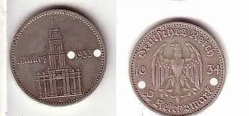 2 Mark Silbermünze Garnisions Kirche 1934 D Jäger 355