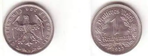 1 Mark Nickel Münze Deutsches Reich 1933 E Jäger 354