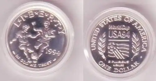 1 Dollar Silber Münze USA Fussball WM 1994