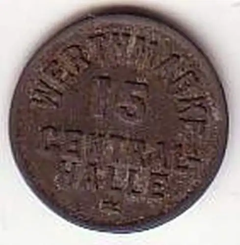 Alte 15 Pfennig Zink Wertmarke Central Halle um 1920