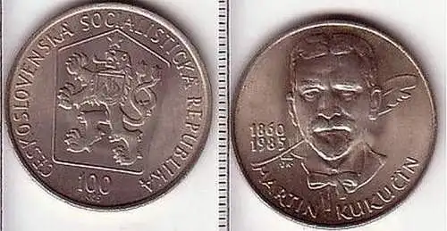 100 Kronen Silber Münze Tschechoslowakei 1985 (Mü3569)