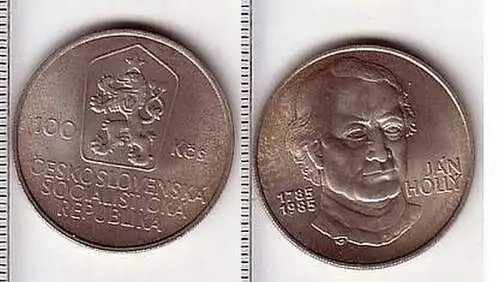 100 Kronen Silber Münze Tschechoslowakei 1985