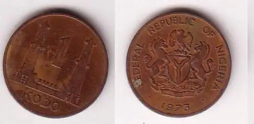 1 Kobo Kupfer Münze Nigeria 1973 (112119)