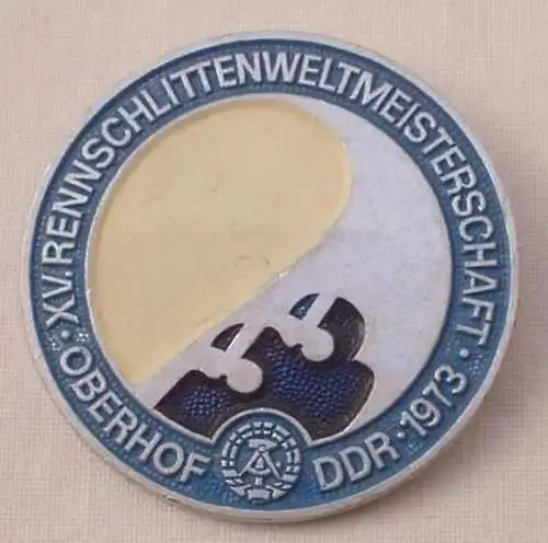 DDR Abzeichen Rennschlitten WM Oberhof 1973