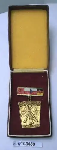 Seltenes DDR Abzeichen Klassenbrüder Waffenbrüder September 1963 im Etui