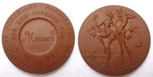 Porzellan Medaille Meissen Tag der offenen Tür 2002