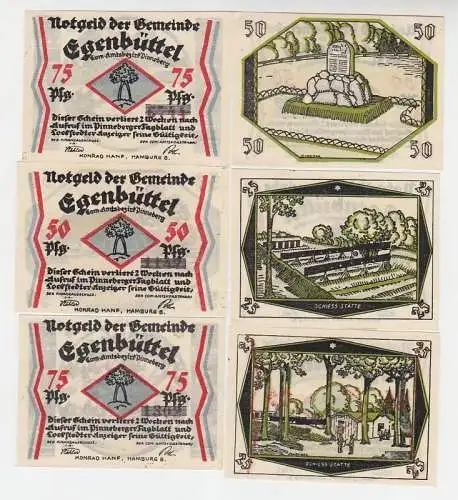 6 x Banknoten Notgeld Gemeinde Egenbüttel ohne Jahr um 1921