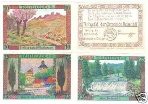 4 Banknoten Notgeld Gemeinde Neinstedt a. Harz 1921