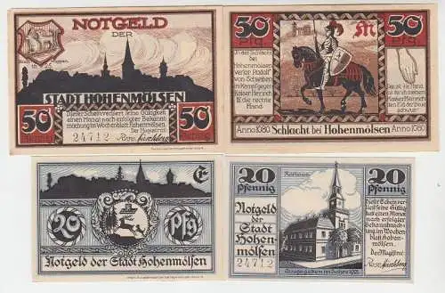 4 Banknote Notgeld Stadt Hohenmölsen 1921