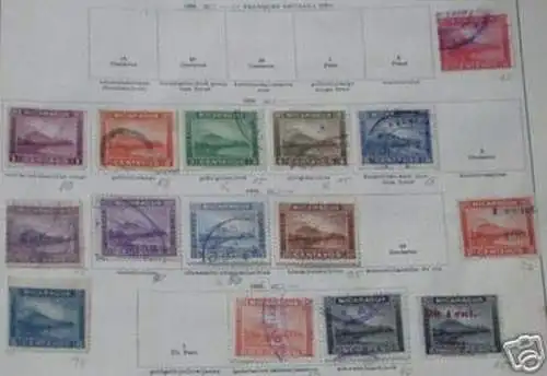 15 seltene Briefmarken Nicaragua um 1900