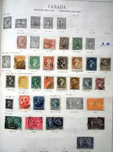 schöne hochwertige Briefmarkensammlung Canada Kanada 1859 bis 1925