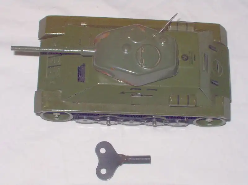mechanischer Spielzeugpanzer aus Blech um 1950 (DI2619) 0