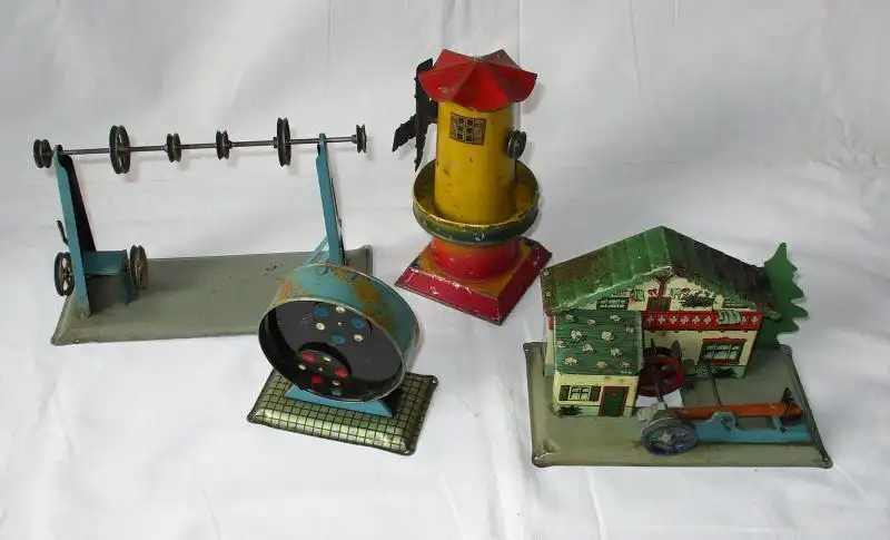 altes Blechspielzeug 4 Antriebselemente Dampfmaschine Made in Germany (123887) 0