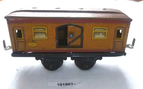 Modelleisenbahn Bub KBN Postwagen Schiebetür Blech Spur 0 um 1930