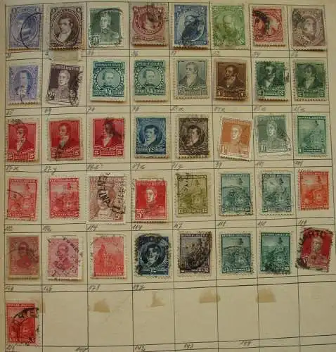 kleine alte Briefmarkensammlung Argentinien mit 105 Briefmarken (144334)