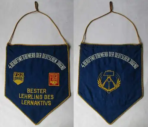 DDR Wimpel 4. Berufswettbewerb Bester Lehrling des Lernaktivs FDJ FDGB (144059)