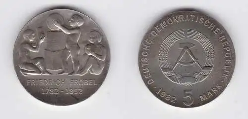 DDR Gedenk Münze 5 Mark Friedrich Fröbel 1982 Stempelglanz (136992)