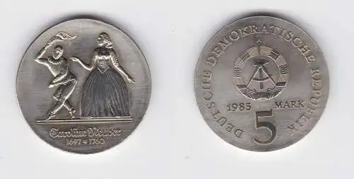 DDR Gedenk Münze 5 Mark Caroline Neuber 1985 Stempelglanz (136409)