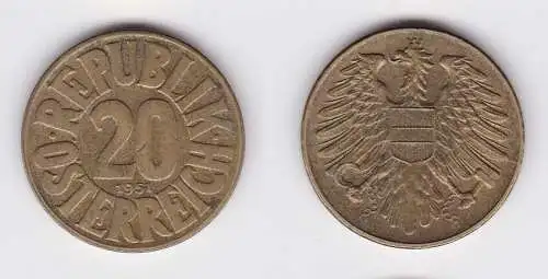 20 Groschen Messing Münze Österreich 1951 (117251)