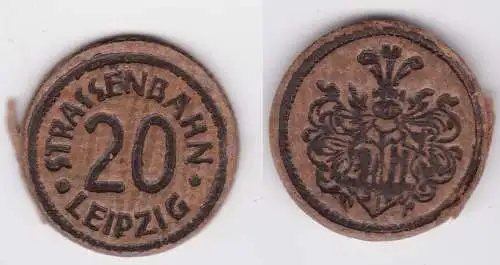 20 Pfennig Papp Wertmarke Straßenbahn Leipzig (124299)