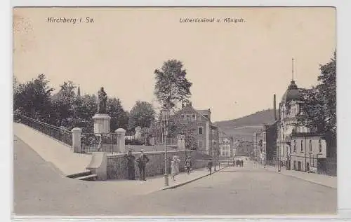 92996 AK Kirchberg in Sachsen - Lutherdenkmal und Königstraße