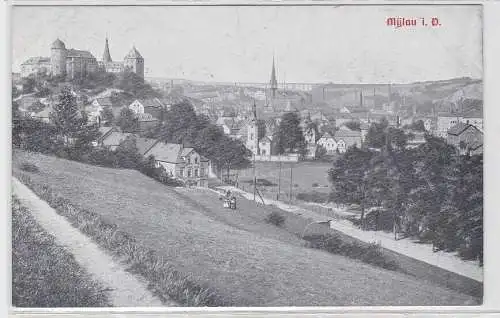 92847 AK Mylau im Vogtland - Gesamtansicht mit Burg und Kirche