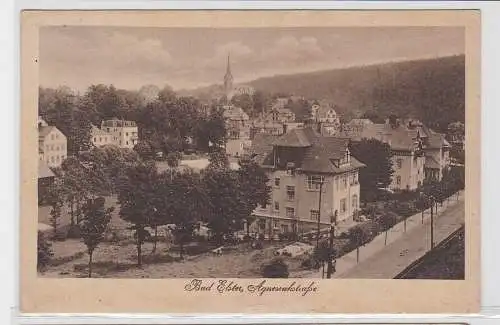 92663 AK Bad Elster - Agnesruhstraße, Straßenansicht mit Stadtvillen 1920