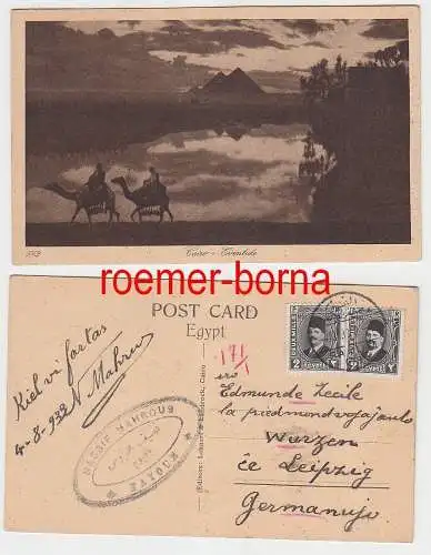 75525 Ak Cairo Kairo Ägypten Pyramiden in der Dämmerung 1933