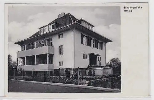 80545 Ak Wolzig, Partie am Erholungsheim Wolzig, Gebäudeansicht, 1934