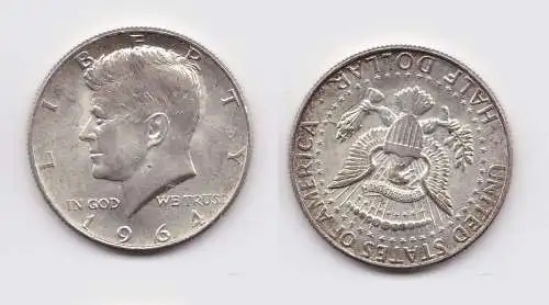 1/2 Dollar Silber Münze USA 1964 vz (155828)