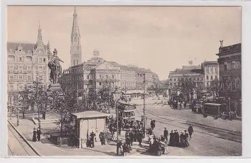 56998 Ak Berlin Alexanderplatz mit Verkehr um 1910