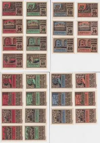 14 Banknoten 10 bis 60 Heller Notgeld Stadtgemeinde Grödig (149339)