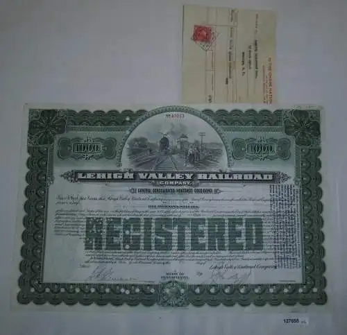 1000 Dollar Aktie Lehigh Valley Railroad State of Pennsylvania Feb 1942 (127855)